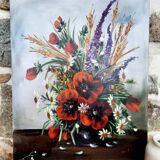Tableau peinture bouquet de fleurs