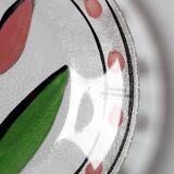 Assiette en verre vintage Kosta Boda : Tulipe rose Design par Ulrica Hydman Vallien