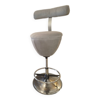 Space Age stool reupholstered, 70s-80s.