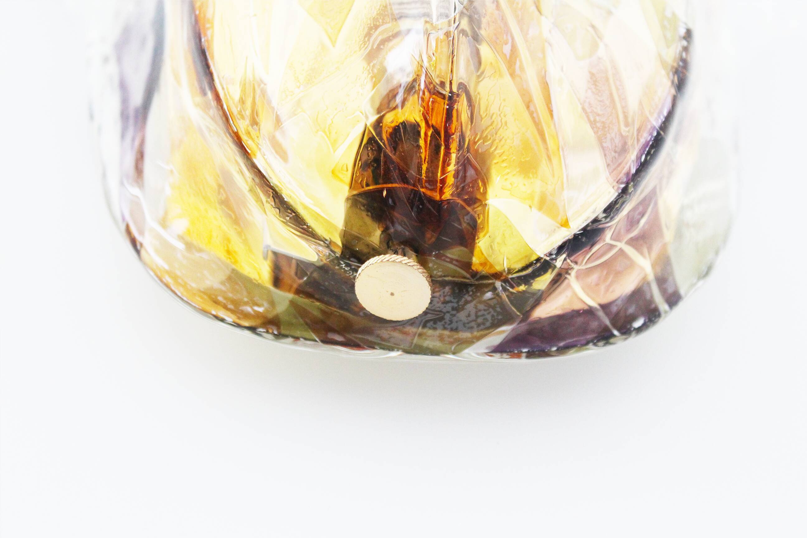 Set of 2 Brass and Muranoglass ‘Shell’ wall sconces by La Murrina