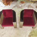 Set f 2 vintage club chairs and table