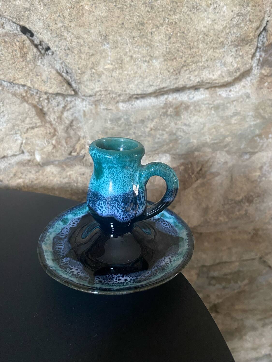 Glazed candle holder