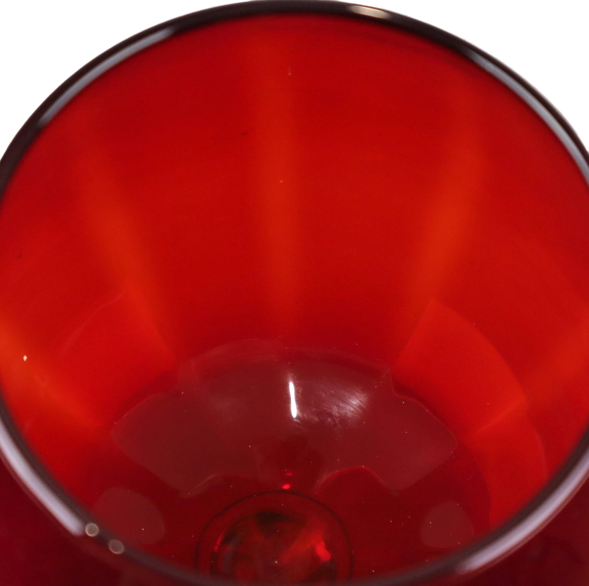 Vintage red glass brandy glass cup mouth blown italy 33cm