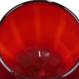 Vintage red glass brandy glass cup mouth blown italy 33cm