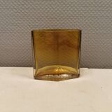 Amber coloured vase in hard pressed glass