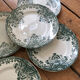 Series of 5 antique flat plates