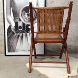 Bamboo folding armchair and caning
