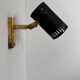 Vintage adjustable wall light, brass and matte black metal, France, 1960.