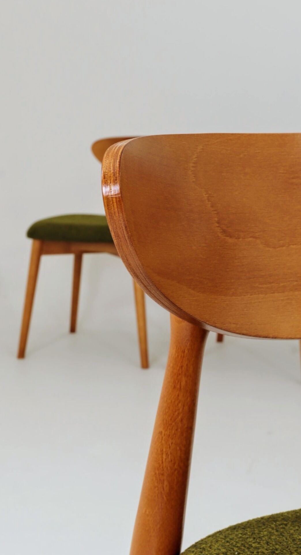 Wild green dining chairs light wood