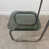 Smoked glass side table - bedside table.