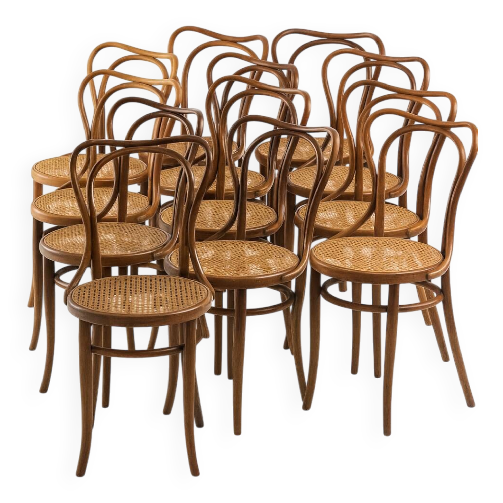 Set of 12 Chairs, J. & J. Kohn, 1900s–1930s, Austria