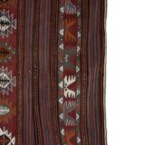 1970s vintage striped turkish oushak kilim runner 4'7" x 9'10"