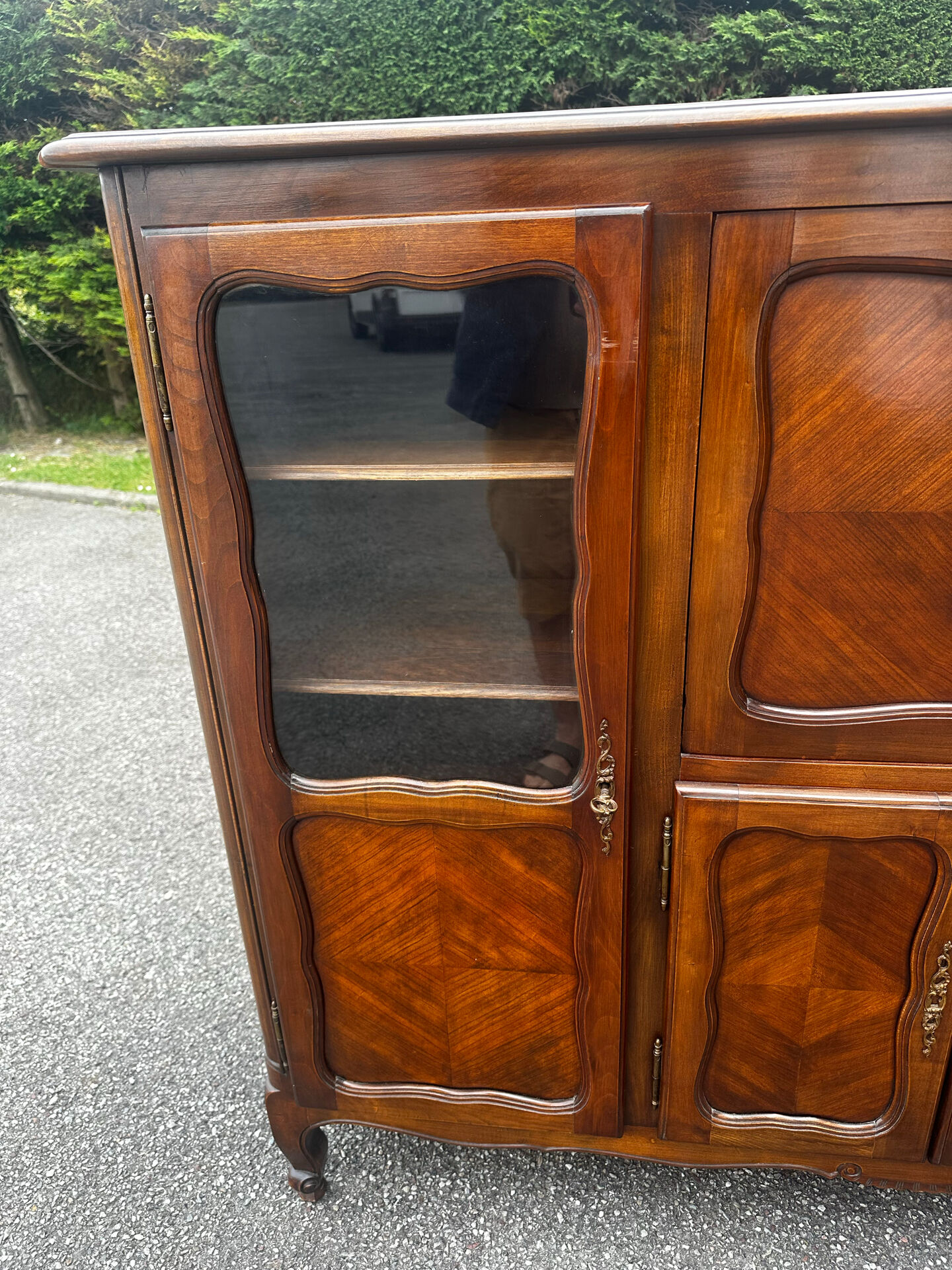 Sideboard, Louis XV style secretary in cherry wood, 1960s.