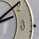 Pendulum, white formica clock, triangle shape, vintage, functional