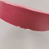 Table lamp in aubergine coloured metal, brass bend and teak wood 1960-70s