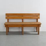 Paire de bancs en bois massif par Christian Durupt, Courchevel, vers 1960