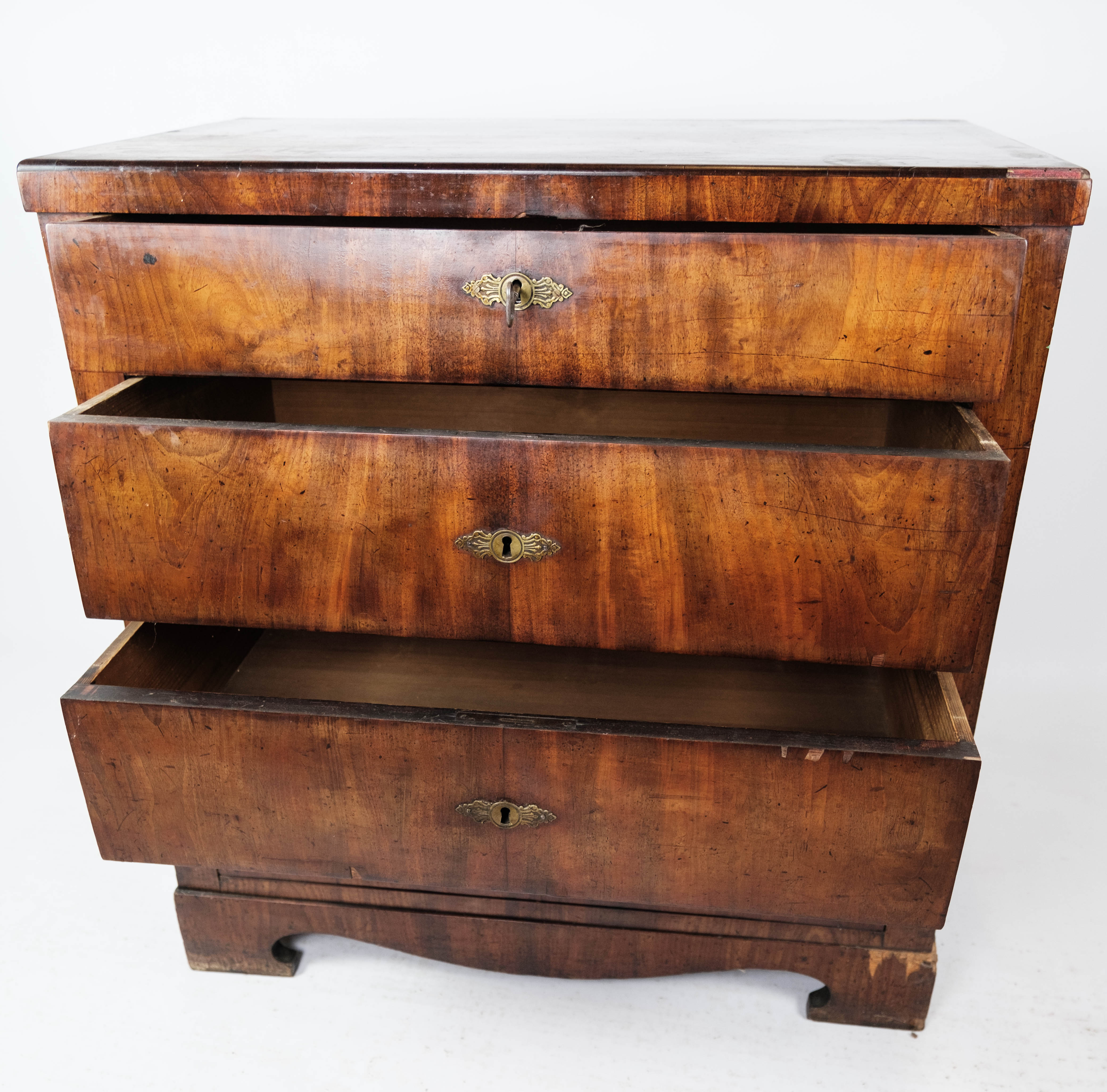 Empire chest of drawers with four drawers of mahogany, 1840s