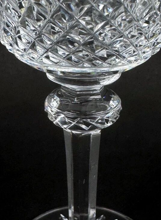 Six Saint-Louis Tommy cut crystal water glasses, height 18.3 cm.