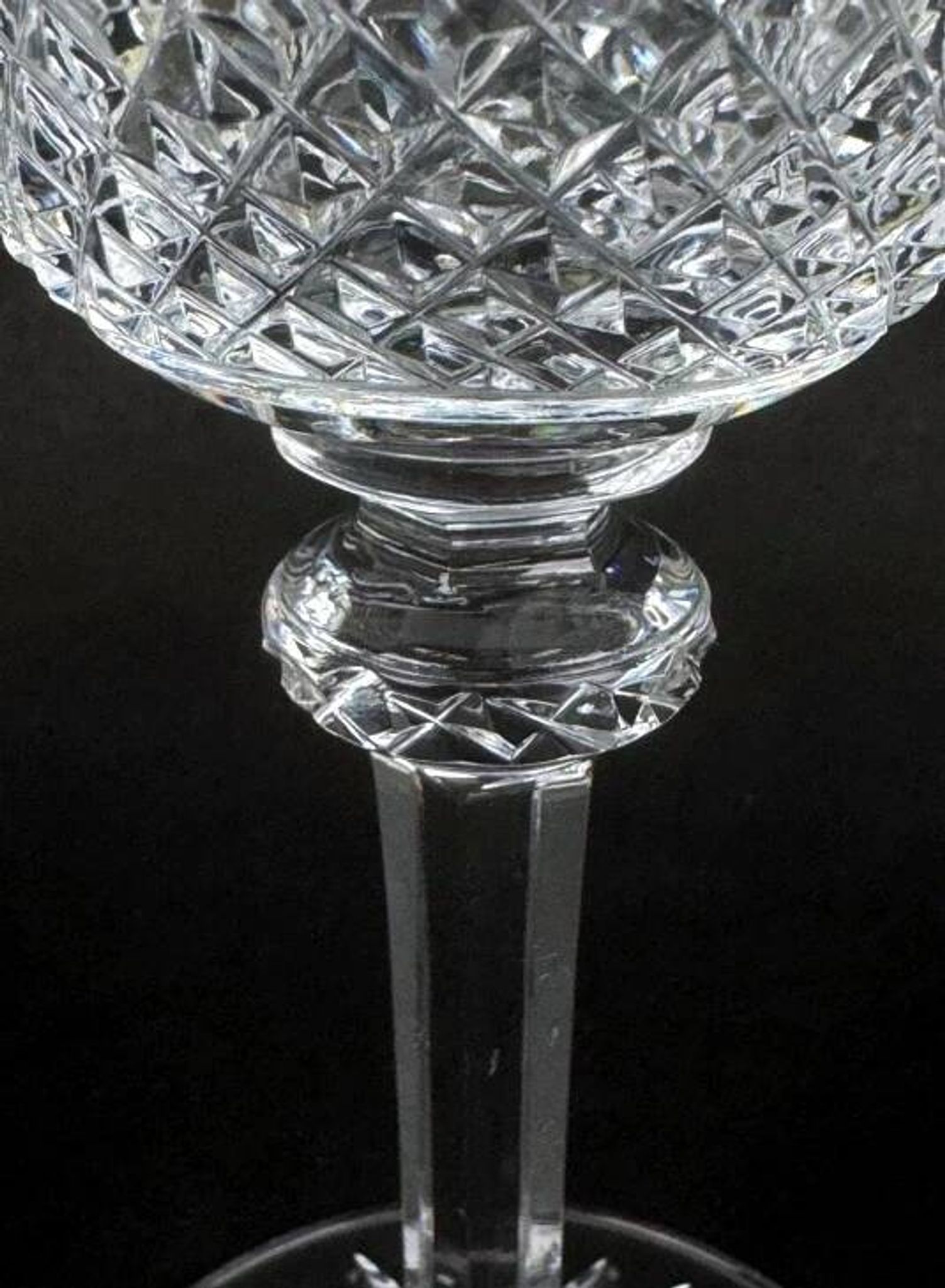 Six Saint-Louis Tommy cut crystal water glasses, height 18.3 cm.