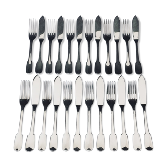 12 Christofle Fish Cutlery Model Cluny