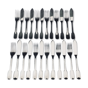 12 Christofle Fish Cutlery Model Cluny
