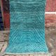 Tapis en laine pure sur mesure artisanale traditionnelle bleu 1,6/2,5 m