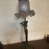 Lampe statuette en bronze style art déco