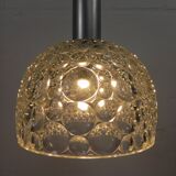 Vintage pendant lamp with glass shade with bubble pattern, 1960s