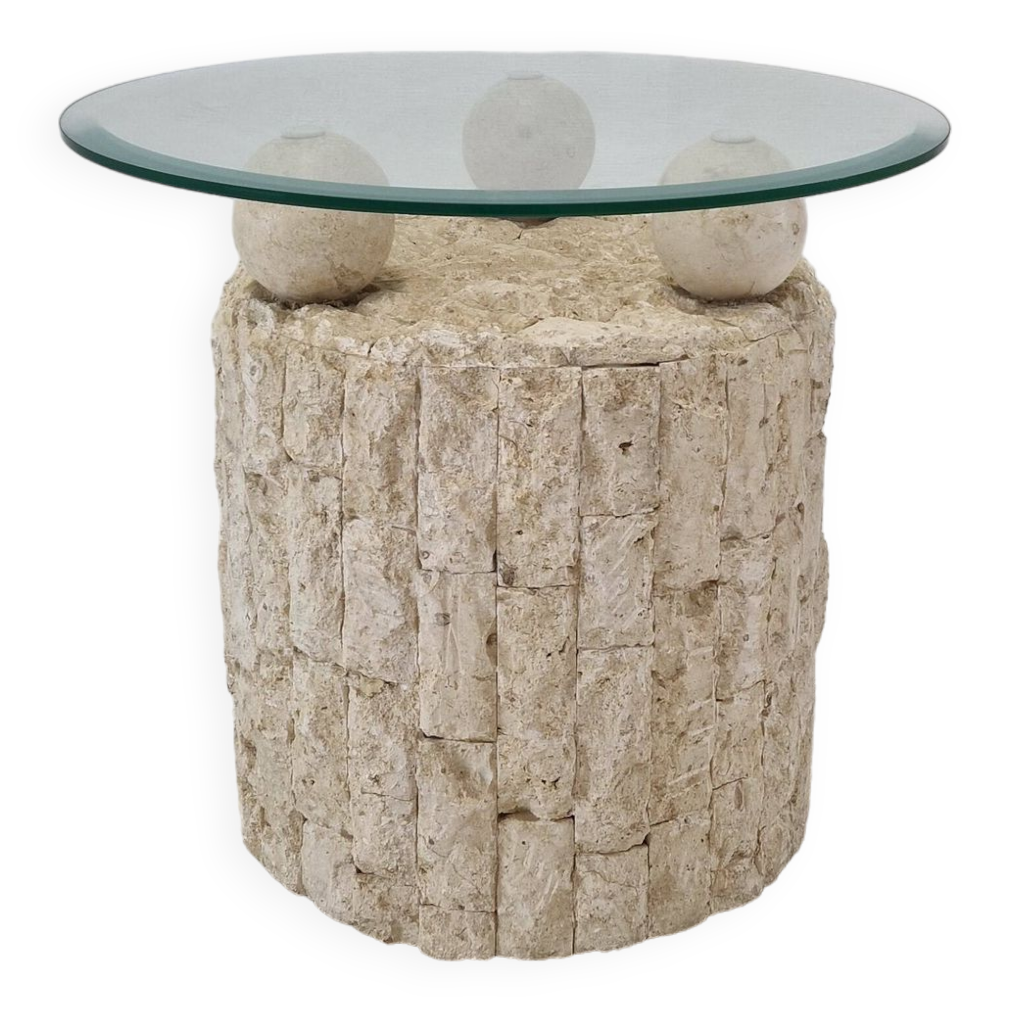 Magnussen Ponte Mactan Stone Coffee or Fossil Stone Table, 1980s