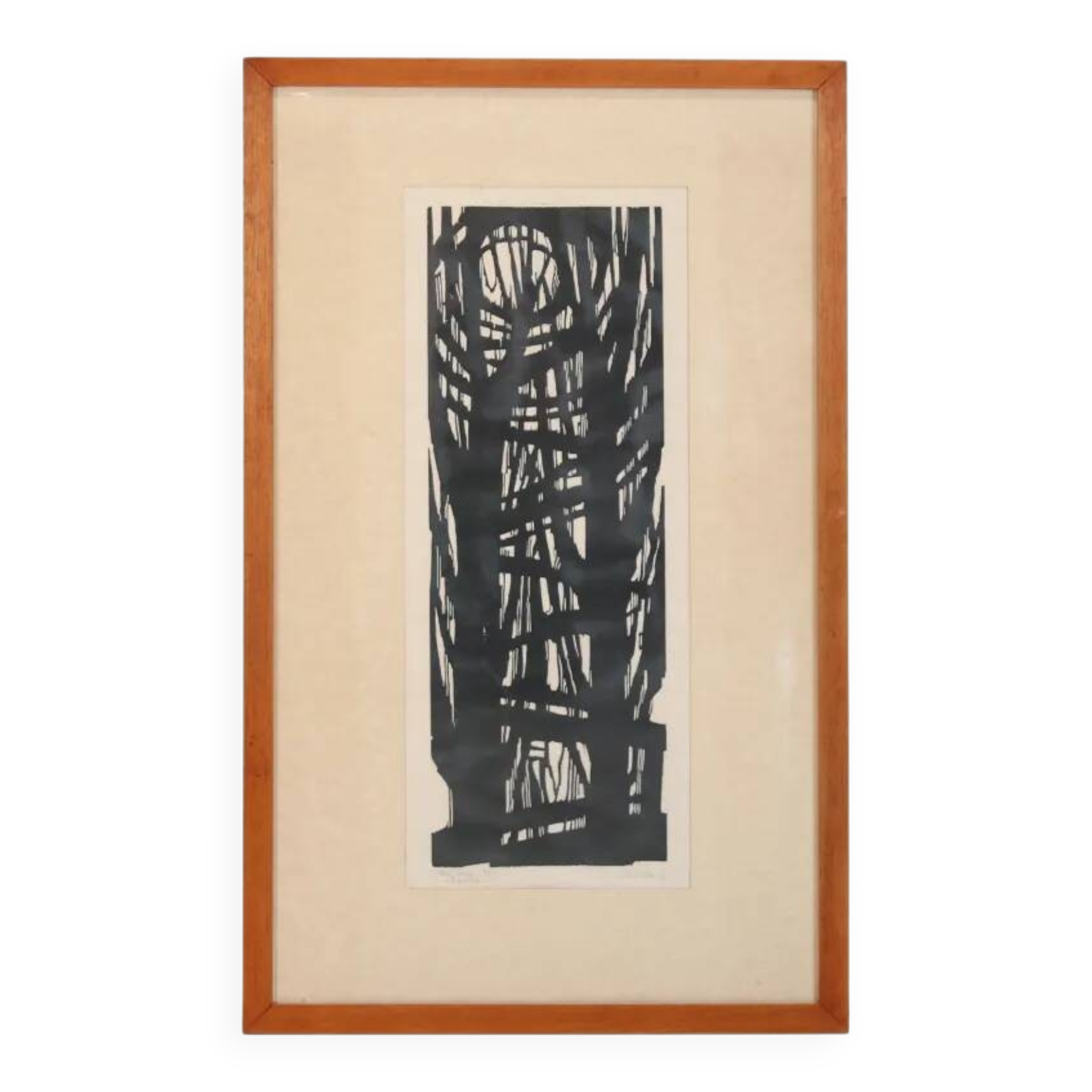 Woodcut titled 'Trees' from 1963