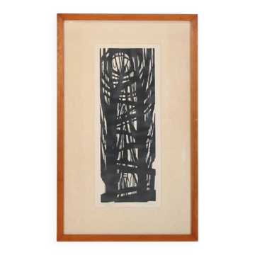 Woodcut titled 'Trees' from 1963