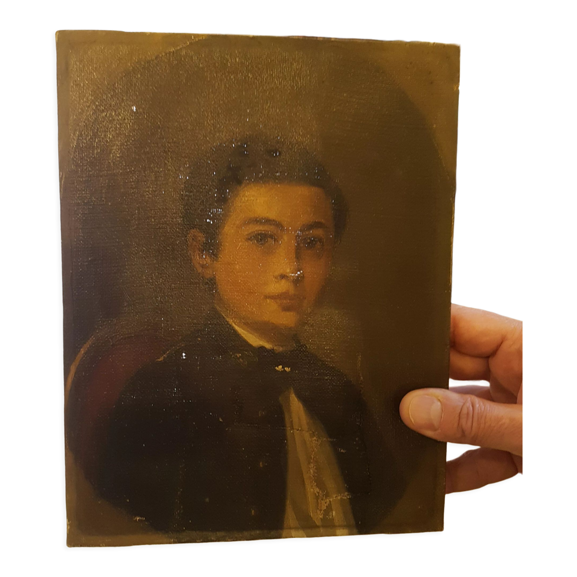 Children's portrait on canvas 19th