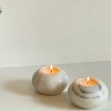 White marble tealight holders from the 70s