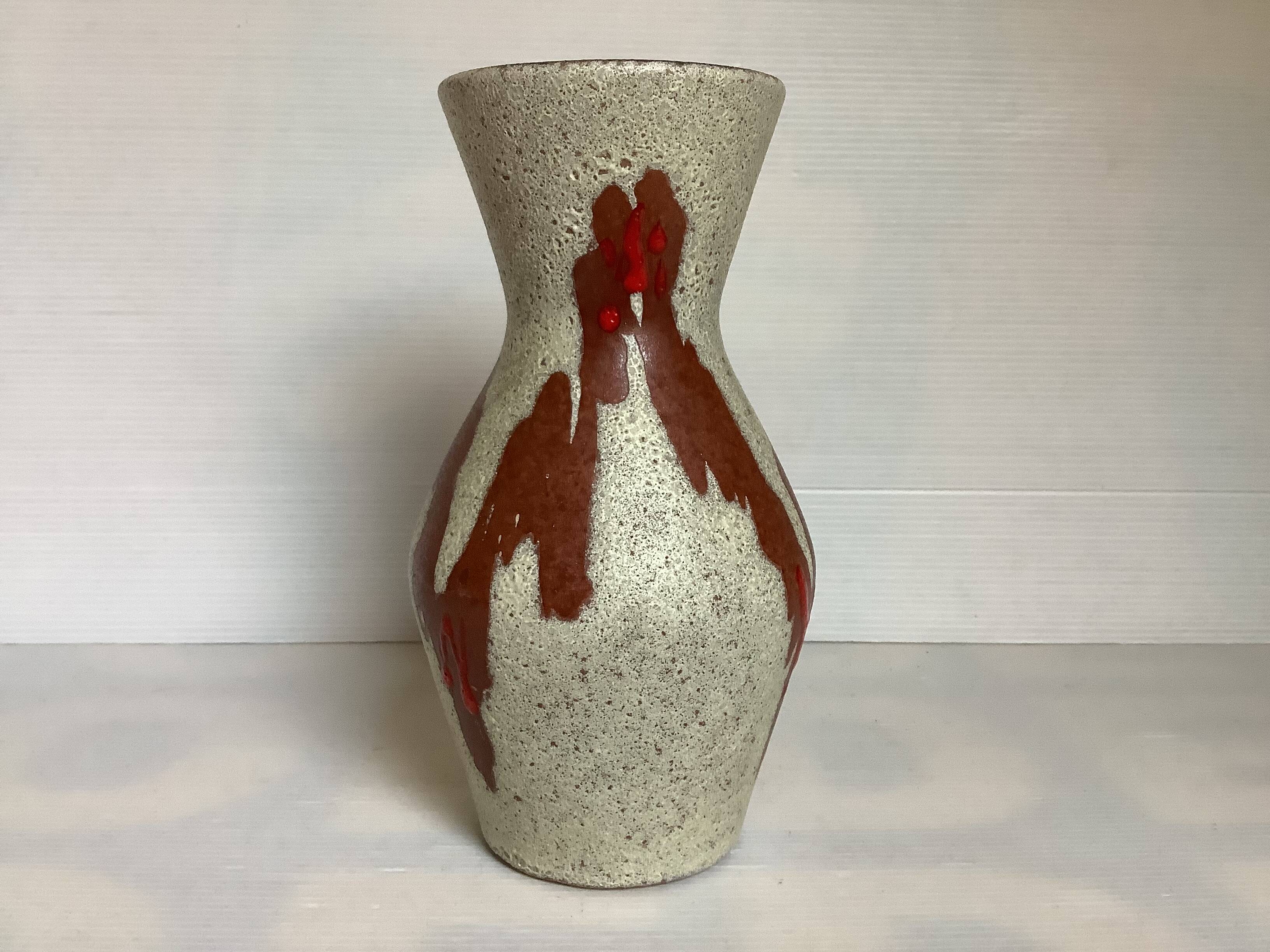 Germany red enamelled speckled vase