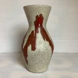 Germany red enamelled speckled vase