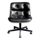 Charles Pollock Knoll office chair in black leather without armrests.