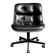 Charles Pollock Knoll office chair in black leather without armrests.