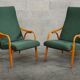 Pair of green armchairs by Antonin Suman for Ton Bystrice (Thonet) year 1960