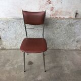 Chaise skaï marron