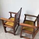 Paire de fauteuils style espagnol bois sculpté 1900