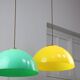 Vintage Italian Brass and Yellow Plexiglas Pendant Lamp
