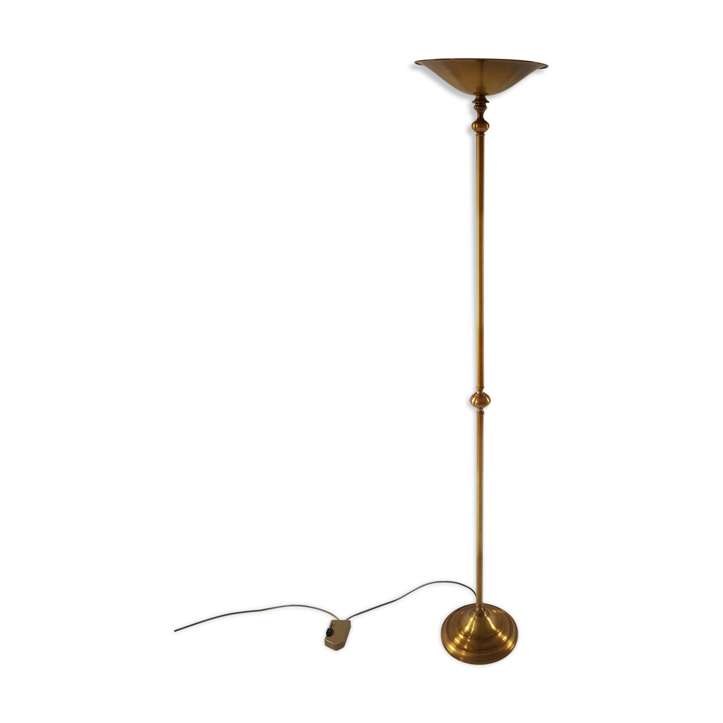 Lampadaire doré Lucien Gau Paris 1980