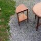 Coffee table nesting tables in cherry wood in classic style from the 60s/70s