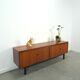 Long dark walnut veneer sideboard, vintage TV cabinet