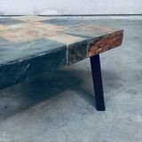 Brutalist Style Coffee Table in Slate Stone, 1970s