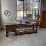 XL central island workbench oak
