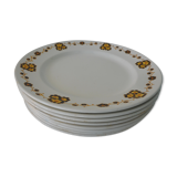 Set of 8 flat plates in Boch earthenware