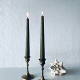 Pair of gilded brass candlesticks
