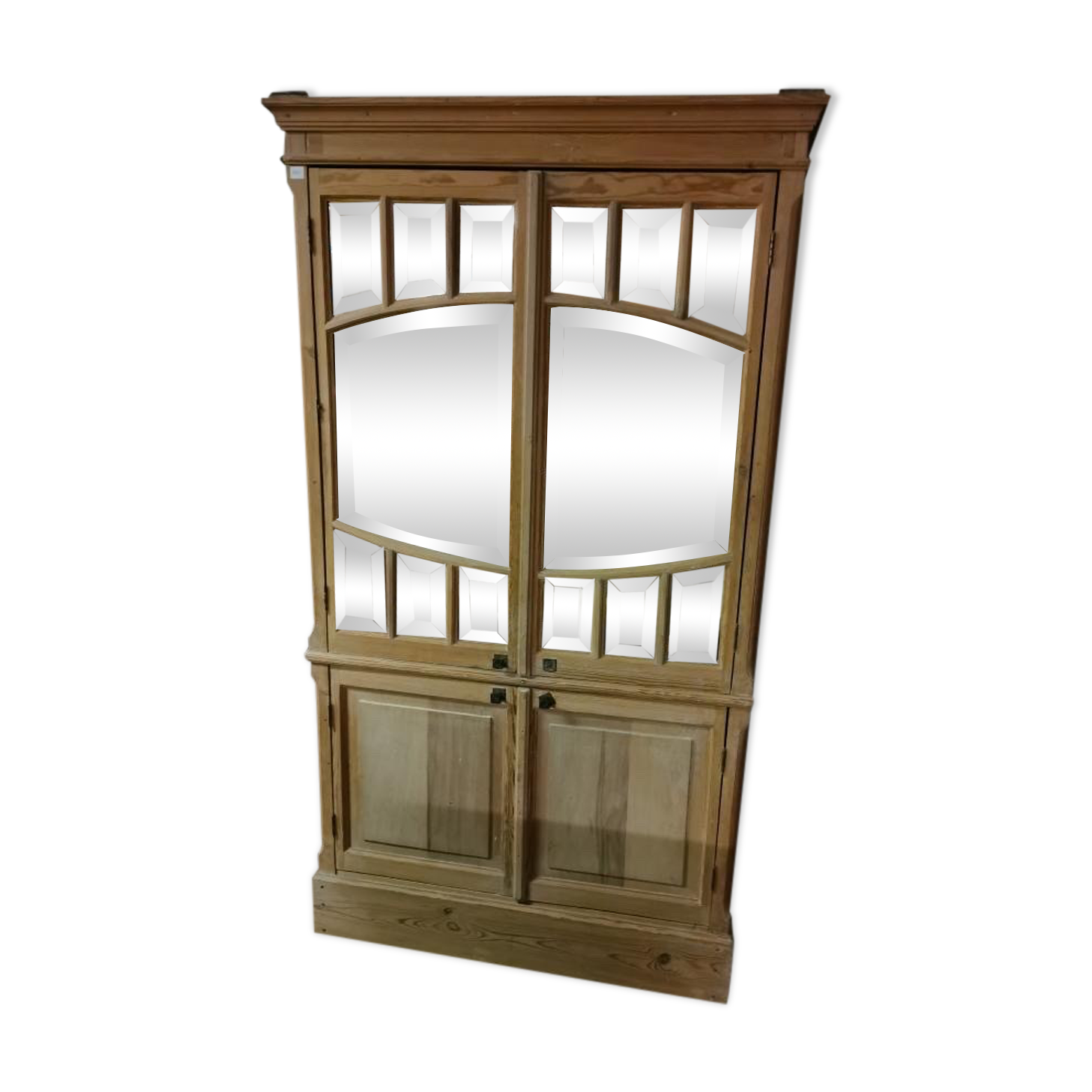 Cabinet with beveled mirrors and aero gummed
