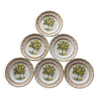 Lemon tree pattern dessert plates - Italian ceramic